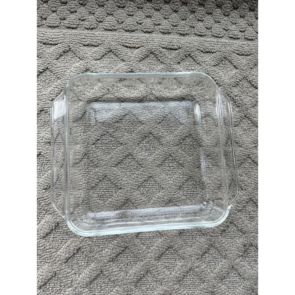 Anchor Hocking Fire King #435 Square Clear‎ Glass Handled Baking Dish USA